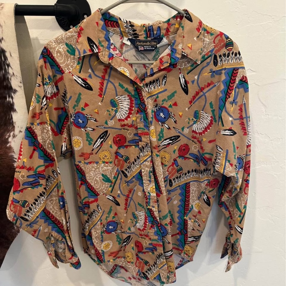Vintage Panhandle Slim Multicolor Patterned Shirt